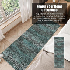 RUGSURE Washable Area Rug - 1/6 Thick - Stain & Water Resistant Non-Slip - Resistant Rug for Living Room, Bedroom, Nursery, Pet & Child Friendly, Vintage Charm Area Rugs (Green, 2'6'' x 8')