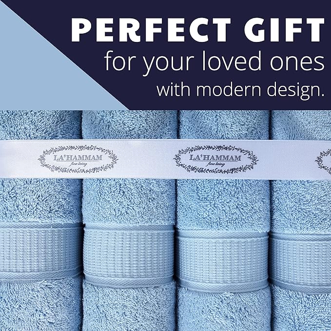 Personalized Towels, Luxury Turkish Genuine Cotton Monogrammed Towel Washcloths for Bathroom, Kitchen, Hotel, Spa, Gym & College Dorm, 2 Pack Washcloth Set for Body & Face, Baby and Adults, Blue