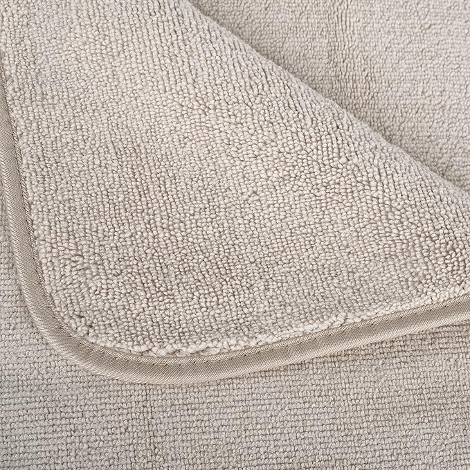 POLYTE Microfiber Quick Dry Lint Free Bath Towel, 57 x 30 in, Pack of 4 (Beige)