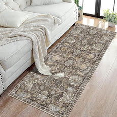 RUGSURE Washable Area Rugs - Perfect for Living Room, Bedroom, Kids Room, Nursery - Stain & Water Resistant Non-Slip, Pet & Child Friendly, Vintage Tribal Area Rugs (Ivory, 2'6'' x 8')