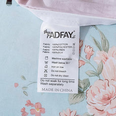 FADFAY Duvet Cover Set Blue Rose Floral Bedding Rustic Peony Flower Comforter Cover Set Vintage Farmhouse Bedding 100% Cotton Quilt Cover with Hidden Zipper Closure 3Pcs, King/California King Size
