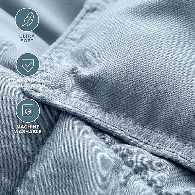 Bare Home Comforter Set - King/California King Size - Ultra-Soft - Goose Down Alternative - Premium 1800 Series - All Season Warmth (King/Cal King, Dusty Blue)