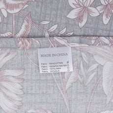 FADFAY Sheets Set Twin XL Shabby Pink and Grey Floral Bedding Vintage Sunflower Bedding 600TC Elegant Summer Sheets 100% Cotton Super Soft Deep Pocket Bed Sheets Set, 4Pcs-Twin XL Size for Dorm Room