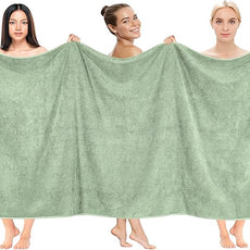 Cotton Paradise 100% Cotton 40x80 Oversized Bath Sheet, Extra Large Turkish Bath Towels for Bathroom, Sage Green Bathsheet