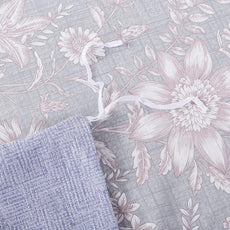 FADFAY Duvet Cover Set Twin Shabby Pink and Grey Floral Quilt Cover Vintage Sunflower Bedding Elegant Summer Bedding 100% Cotton Soft Comforter Cover with Hidden Zipper Closure 3Pcs, Twin Size