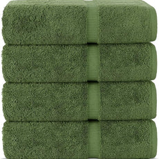 Chakir Turkish Linens | Hotel & Spa Quality 100% Cotton Premium Turkish Towels | Soft & Absorbent (4-Piece Bath Towels, Moss)