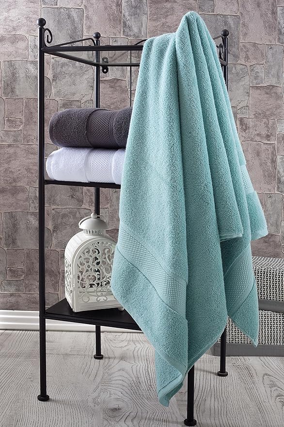 BAGNO MILANO Turkish Towels, Ultra Soft, Plush Luxury Turkih Cotton Bath Towels, Quick Dry Towel Set Made in Turkey (White, 6 Pcs Towel Set)