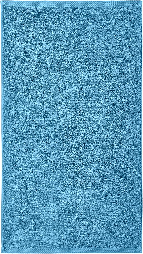 Amazon basics Lightweight quick-dry hand towels - 100% cotton, 8-pack, 28 x 16 inches, lake blue