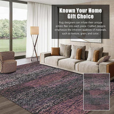 RUGSURE Washable Area Rug - 1/6 Thick - Stain & Water Resistant Non-Slip - Resistant Rug for Living Room, Bedroom, Nursery, Pet & Child Friendly, Vintage Charm Area Rugs (Burgundy, 5' x 7')