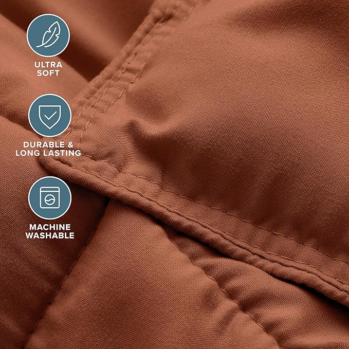 Bare Home Comforter Set - King/California King Size - Ultra-Soft - Goose Down Alternative - Premium 1800 Series - All Season Warmth (King/Cal King, Terracotta)