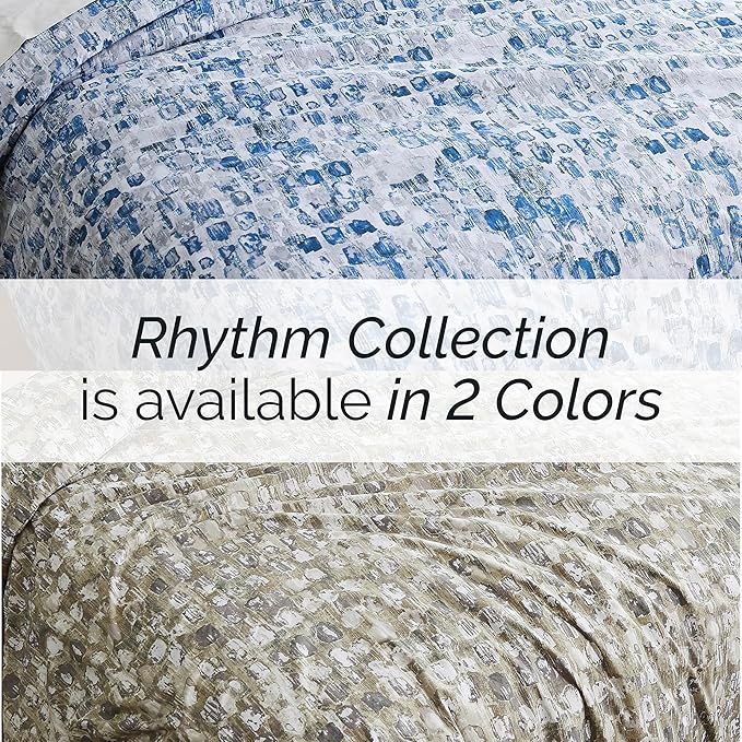 Southshore Fine Living, Inc. Oversized California King/King Duvet Cover Set – Hotel Quality, Easy Care, Fade-Resistant Bedding – Includes 1 Duvet Cover and 2 Pillow Shams, Rhythm Blue