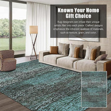 RUGSURE Washable Area Rug - 1/6 Thick - Stain & Water Resistant Non-Slip - Resistant Rug for Living Room, Bedroom, Nursery, Pet & Child Friendly, Vintage Charm Area Rugs (Green, 5' x 7')