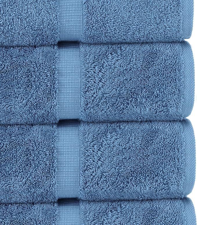 Chakir Turkish Linens | Hotel & Spa Quality 100% Cotton Premium Turkish Towels | Soft & Absorbent (3-Piece Towel Sets, Wedgewood)