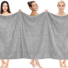 Cotton Paradise 100% Cotton 40x80 Oversized Bath Sheet, Extra Large Turkish Bath Towels for Bathroom, Light Gray Bathsheet
