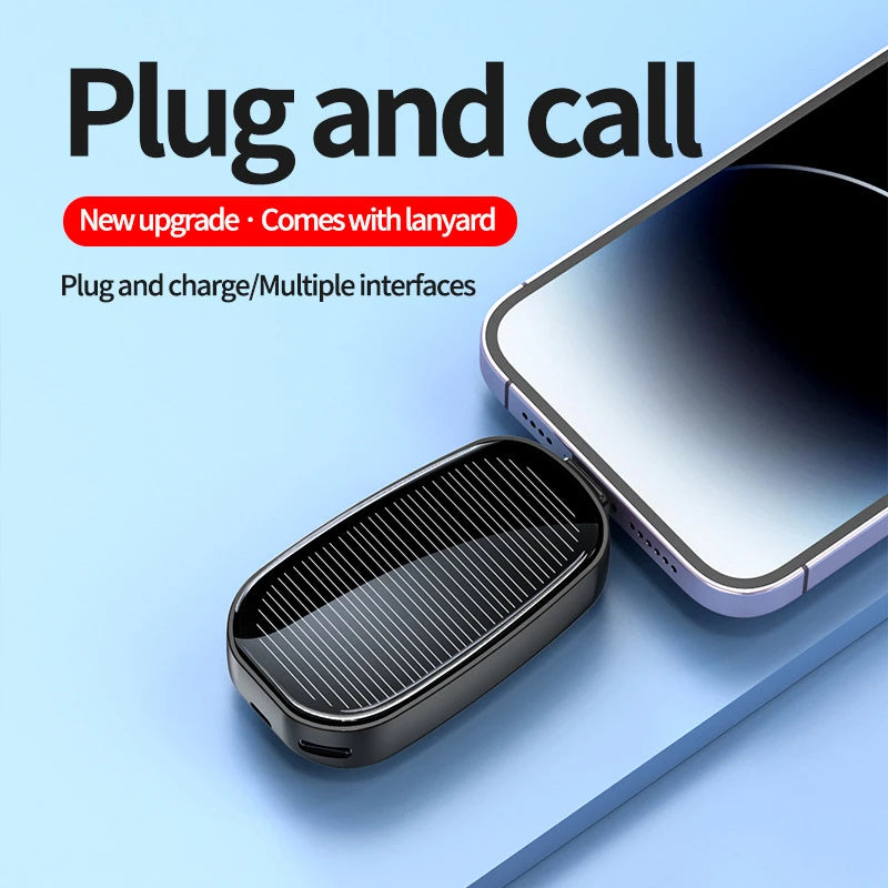 OnePlus 1200mah Solar Mini Power Bank Key Ring Portable Charger Outdoor Camping External Battery Emergent Power 2025 New