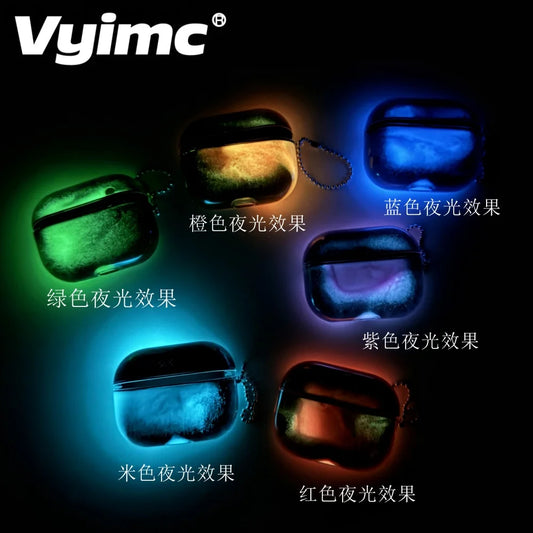 Luminous Glitter Quicksand Earphone Case for AirPods 4 3 2 1 AirPods Pro 3 2 Moving Sand Sparkles Brilliant Dark Headphone Cover Dormly