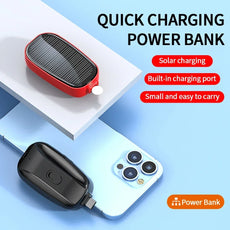 OnePlus 1200mah Solar Mini Power Bank Key Ring Portable Charger Outdoor Camping External Battery Emergent Power 2025 New